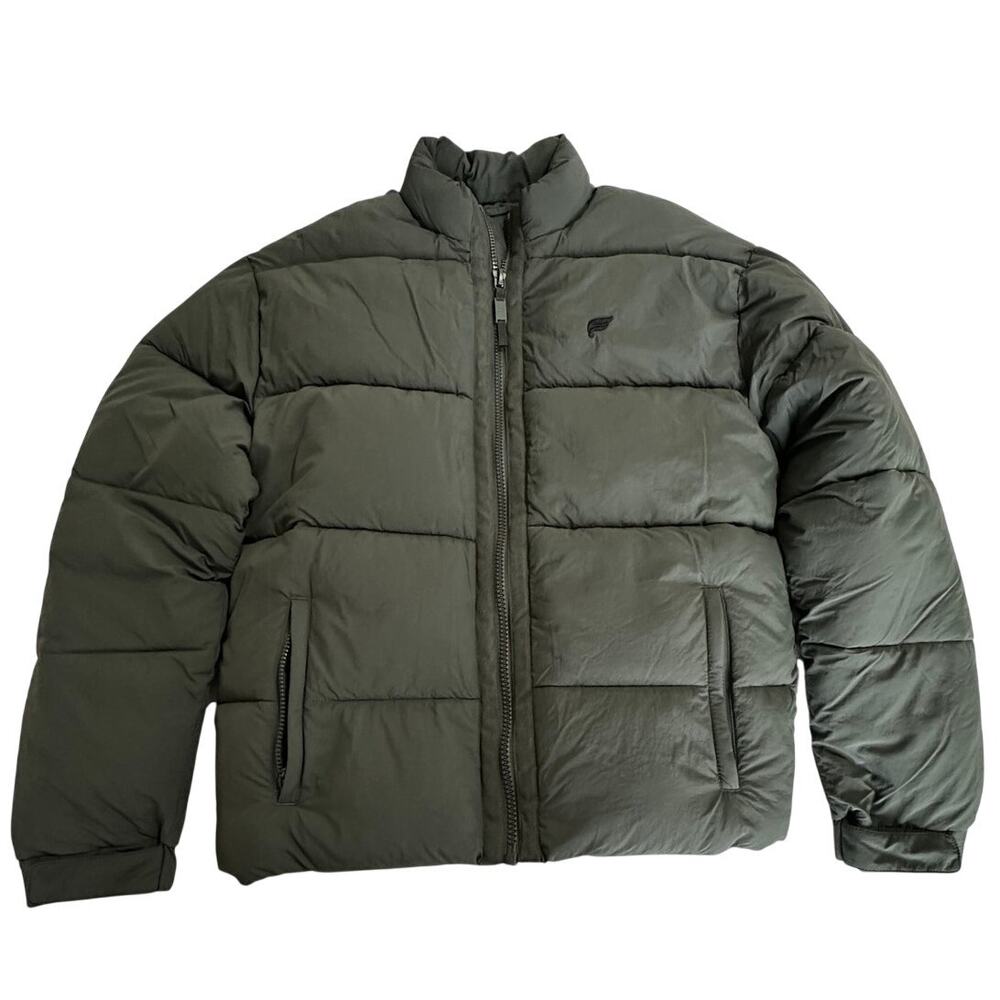 Fabletics Mens Teal Puffer Jacket Quilted Zip Coat Size Large